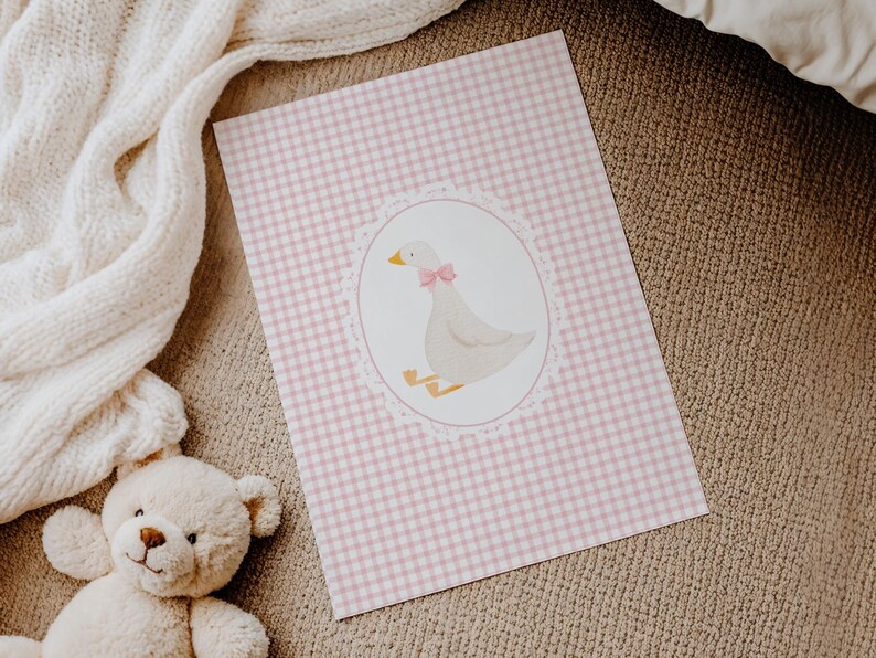 Gingham Pink Girls Room Digital Download