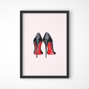 Black and Red Sole High Heel Luxury Designer Fashion Poster