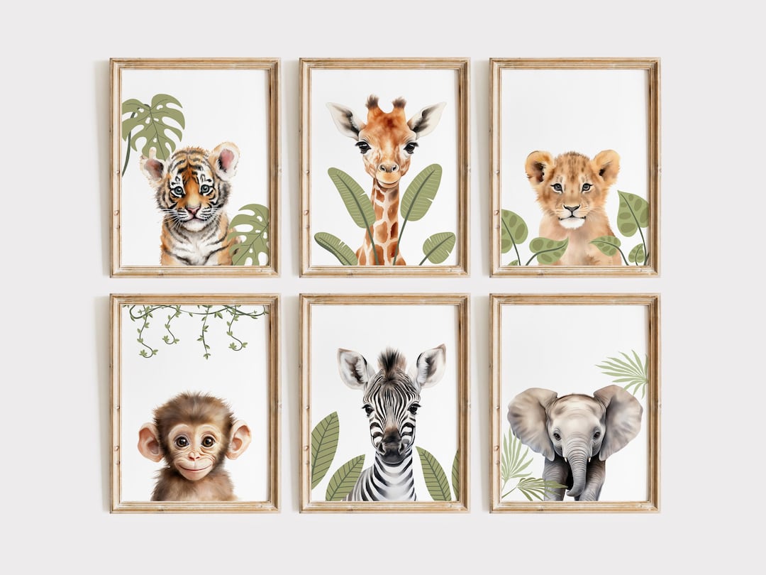 Watercolor Safari Animal Print Set: Nursery & Playroom Decor (printable ...
