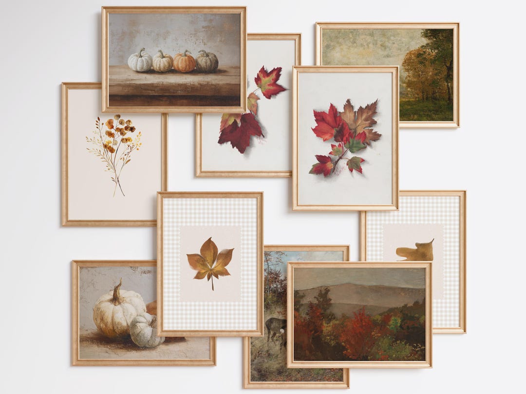 Vintage Fall Gallery Wall Art Prints: Autumn Landscape Set (digital ...