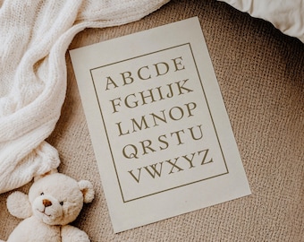 Vintage ABC Print | Printable Wall Art, Gender Neutral Nursery Decor, ABC Letter Poster, Cute Kids Room Decor, Alphabet Digital Download