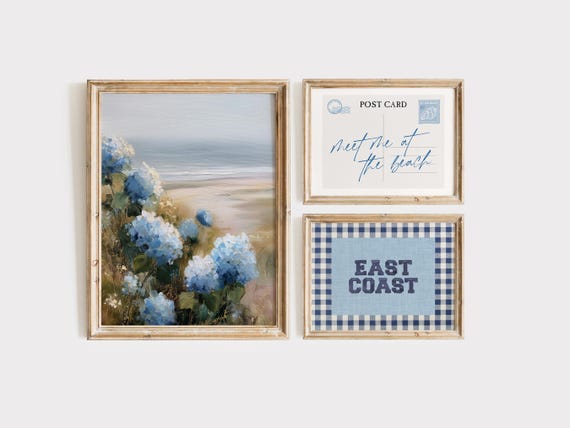 Blue Coastal Granddaughter Print Set: Beach House Decor (Digital Download)