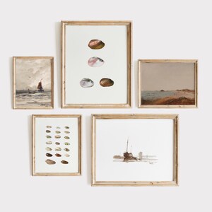 Neutral Coastal Print Set: Vintage Farmhouse Nautical Wall Art (Digital Download)