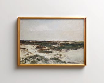Vintage Seascape Painting: Muted Coastal Landscape Art (Digital Download)