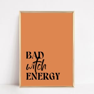 Arte murale di Halloween con energia da strega cattiva / Stampe divertenti di Halloween / Arte murale da strega / Poster di Halloween con arte murale stampabile / Decorazione da strega