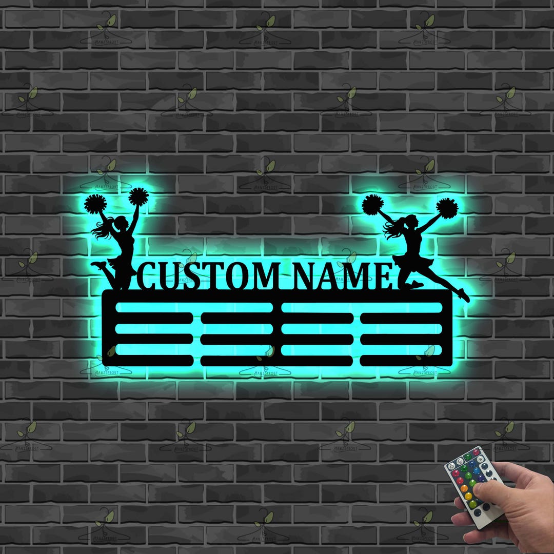 Custom Cheerleading Metal Sign: Personalized LED Room Art - Etsy