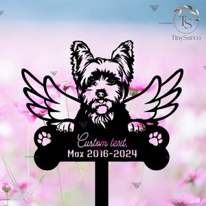 Custom Yorkshire Terrier Dog Memorial Garden Stake, Pet Grave Marker, Metal Stake, Sympathy Sign, Pet Memorial, Remembrance Stake, Yorkshire