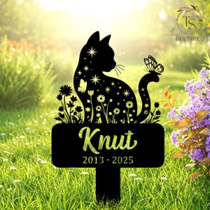 Custom Pet Memorial Metal Sign,  Personalized Name & Dates Garden Plaque, Pet Loss Gift, Sympathy Gift , Cat Memorial Stake , Pet Loss Gift