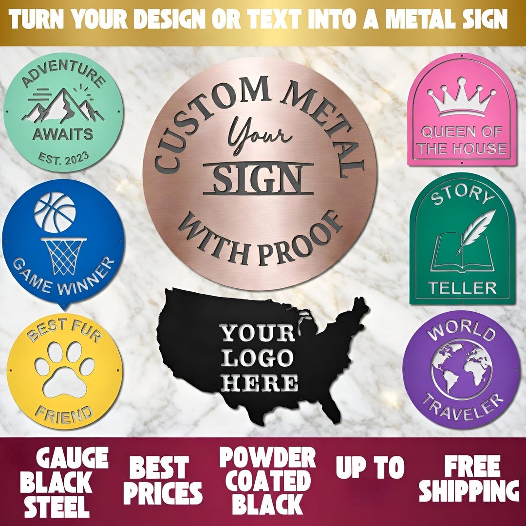 Custom Metal Sign, Your Design or Logo to Metal Art, Personalized ...