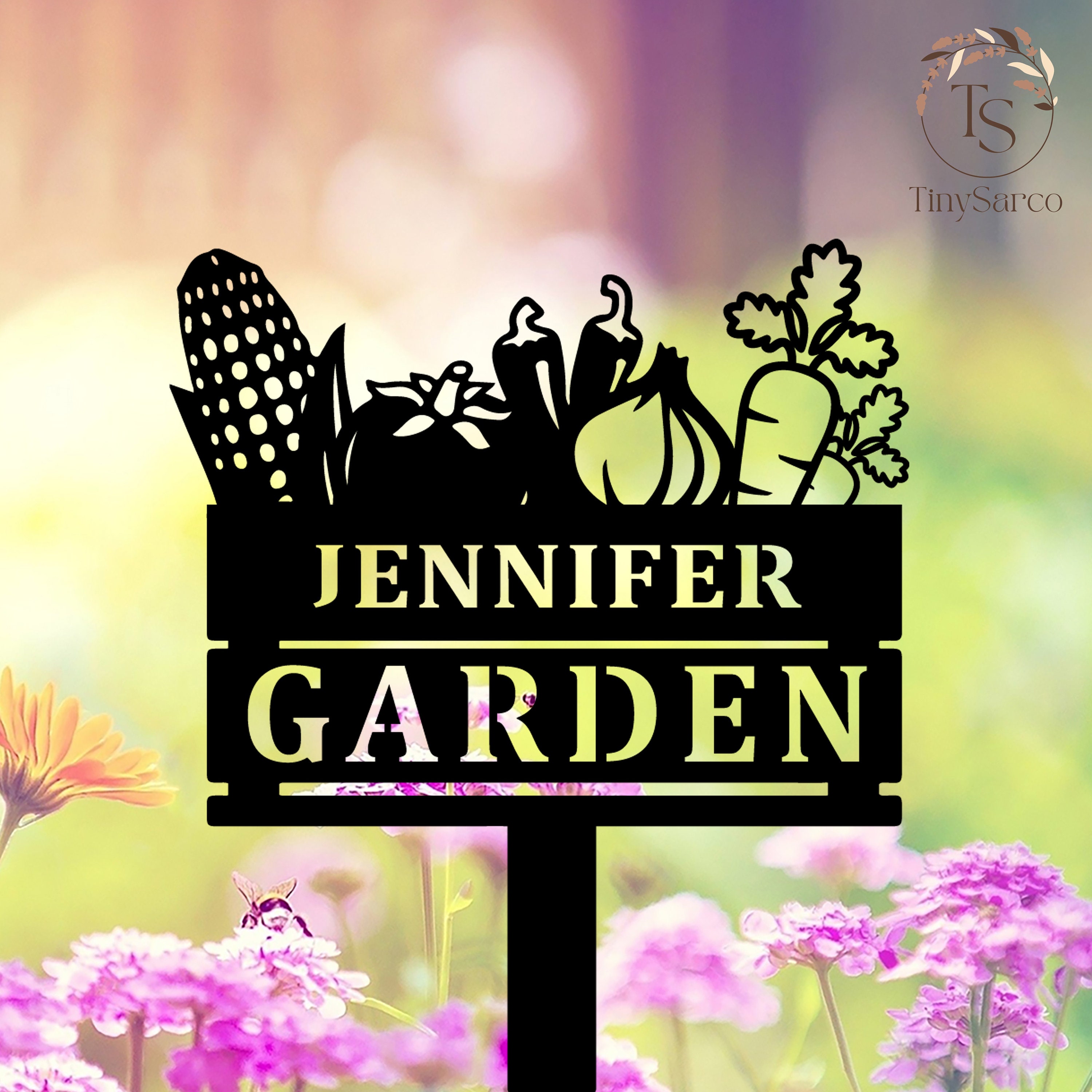 Personalized Metal Garden Sign With Stakes, Custom Vegetables Garden ...