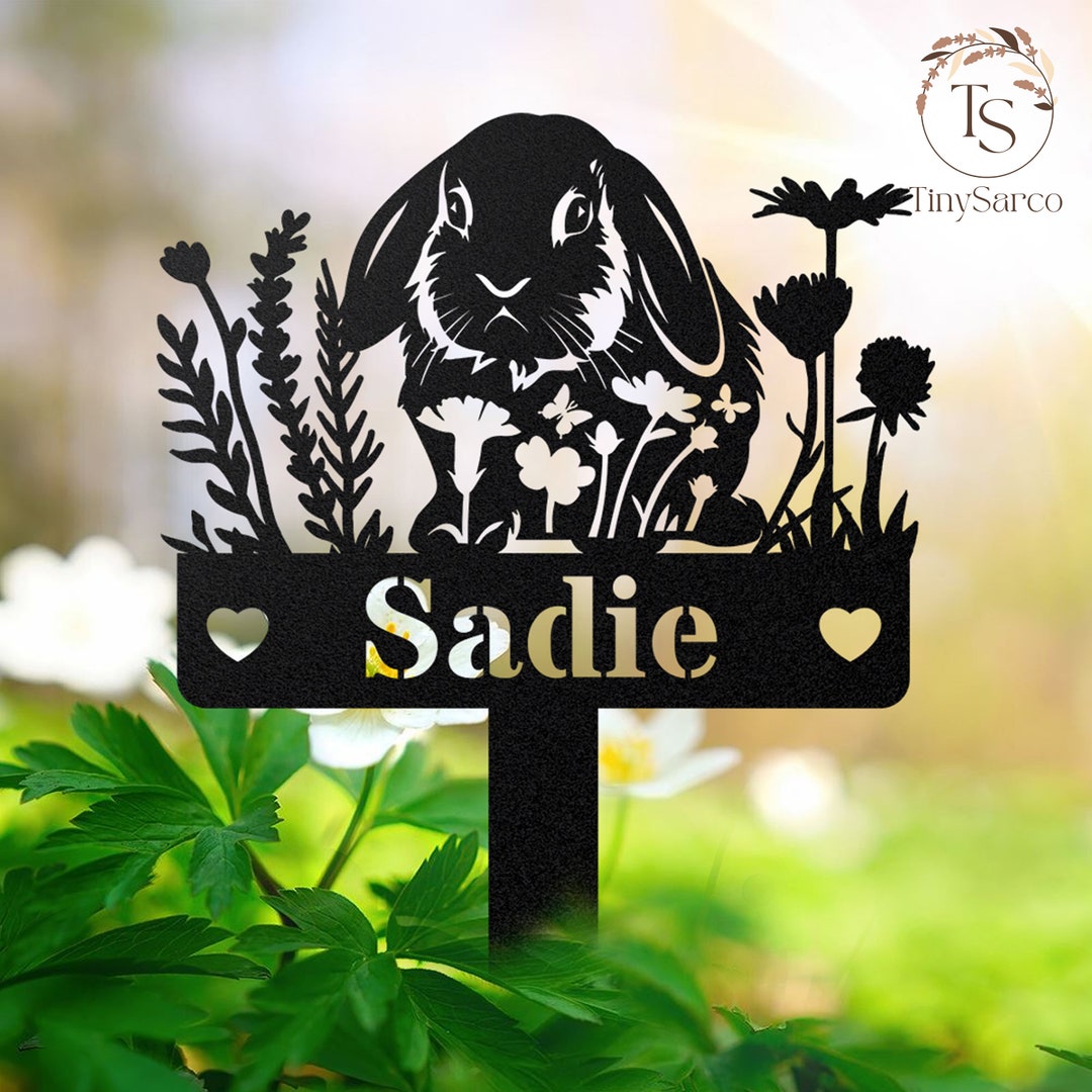 Lop Rabbit Memorial Metal Stake Custom, Rabbit Loss, Bunny Loss Sign ...