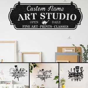Custom Art Studio Metal Sign, Personalized Artist Name Sign, Artist Gifts, Painting Sign Drawing Lover Gift, Art Studio Sign , Studio Decor
