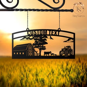 Personalized Metal Farm Name Sign, Custom Farmhouse Decor, Farm Gate Hanger, Metal Farm Sign, Metal Barn Sign, Ranch metal sign, Farmer Gift