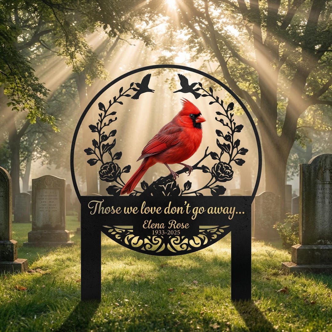 Cardinal Memorial Garden Stake, Personalized Metal Remembrance Sign ...