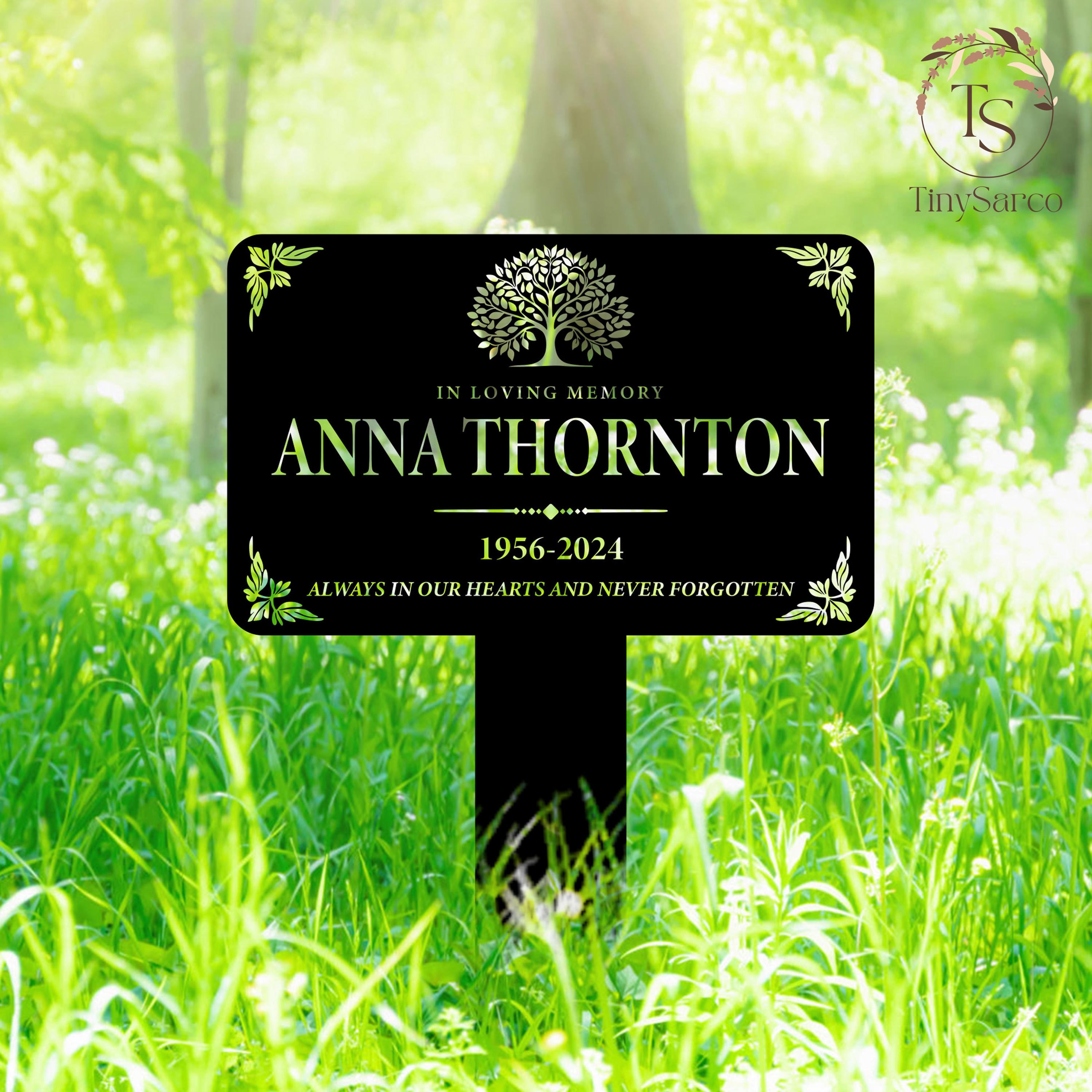 Custom Memorial Tree Sign With Stake, Personalized Memorial Plaque Stake,Metal Grave Marker ,Memorial Marker,Grave Marker,Remembrance Plaque