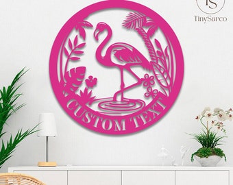Flamingo Metal Sign Personalized, Custom Flamingo Sign, Pool Sign, Beach House Gifts, Housewarming Gift, Bird Decor, Flamingo Decor, Gift