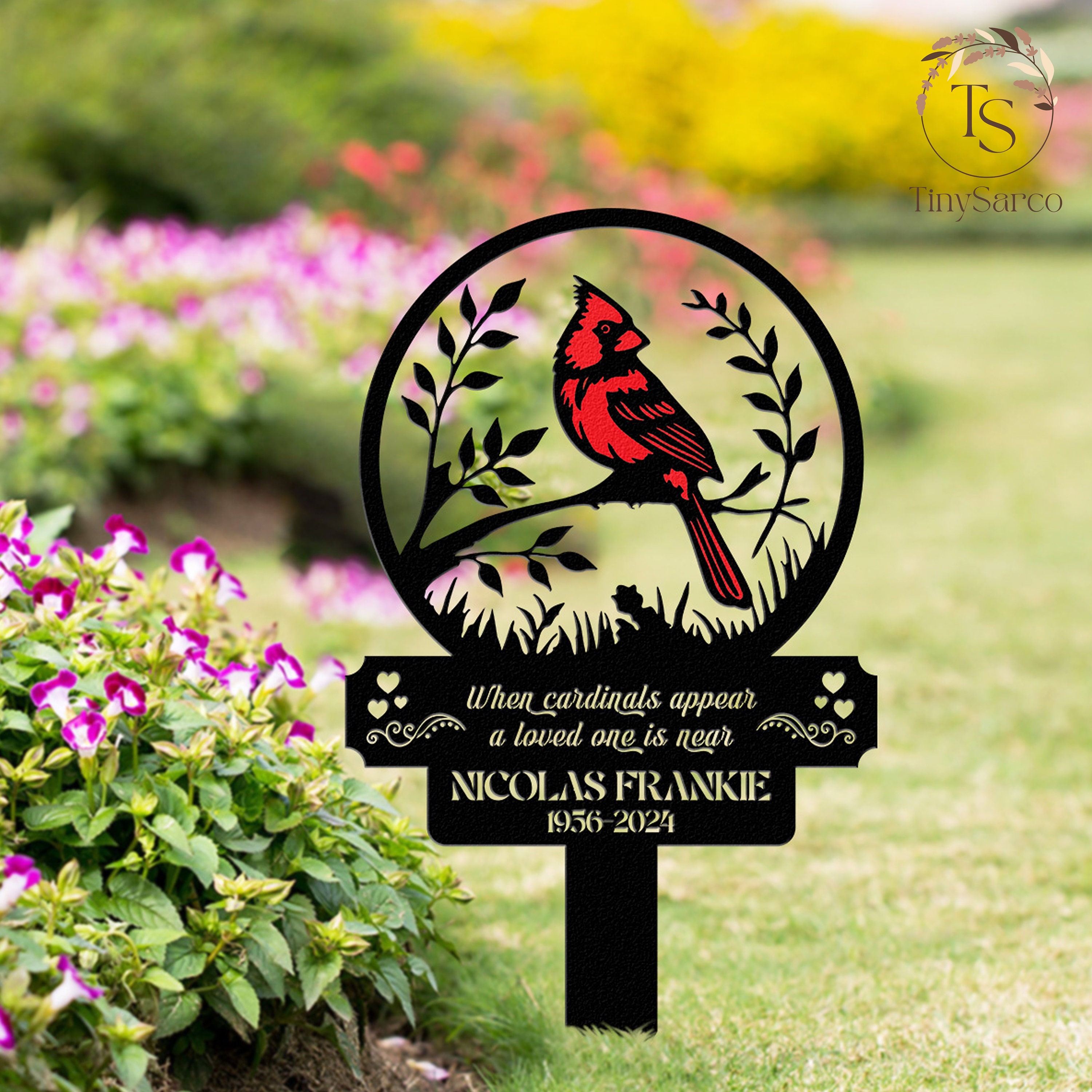 Custom Cardinal Memorial Stake Metal, Cardinal Garden Stakes, Cardinals ...