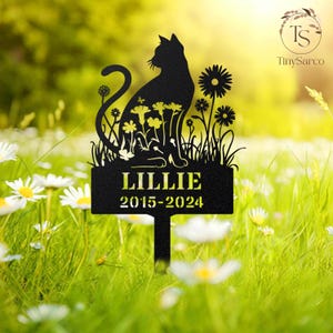 Personalized Cat Memorial Stake Metal Signs, Cat Grave Markers, Garden Remembrance Stake, Metal Cat Sign, Pet Cemetery Stake Cat Loss Gift