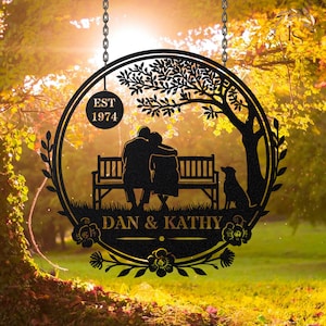 Custom 30th 50th Anniversary Gift For Parents Golden Wedding Anniversary Metal Wall Art Sign Gift For Couple Summer Vibes Wildflower Wedding