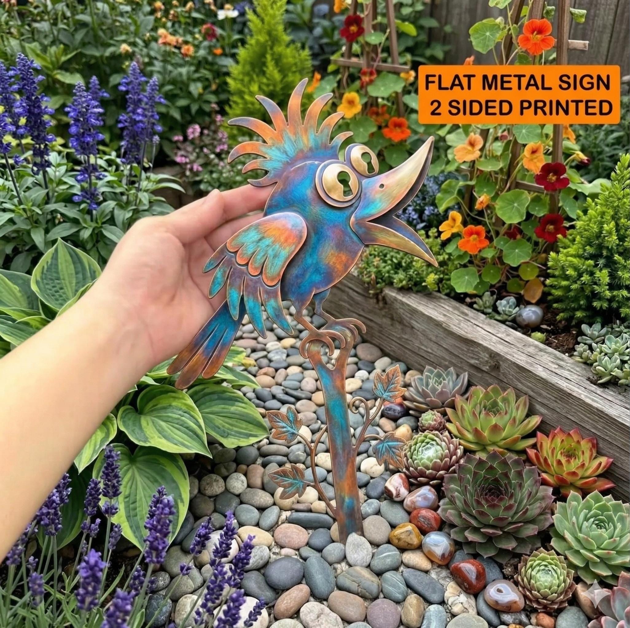 Metal Venus Flytrap Garden Stake, Carnivorous Plant Yard Art