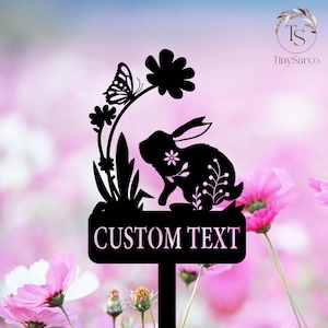 Personalized Bunny Stake Sign, Custom Rabbit Garden Decor,Rabbit Sign With Stake,Pet Loss,Year of Rabbit Gift,Pet Grave Marker,Outdoor decor