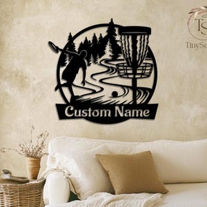 Custom Disc Golf Player Metal Sign Wall Art, Personalized Disc Golfer Name Signs, Disc Golf Club Decor, Gift For Him, Home Decoration Gift