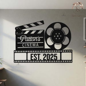 Home Cinema Custom Metal Sign |Movie Night Decor |Personalized Film Strip Wall Art |Unique Gift for Film Lovers |Movie Room Decor |Film Reel