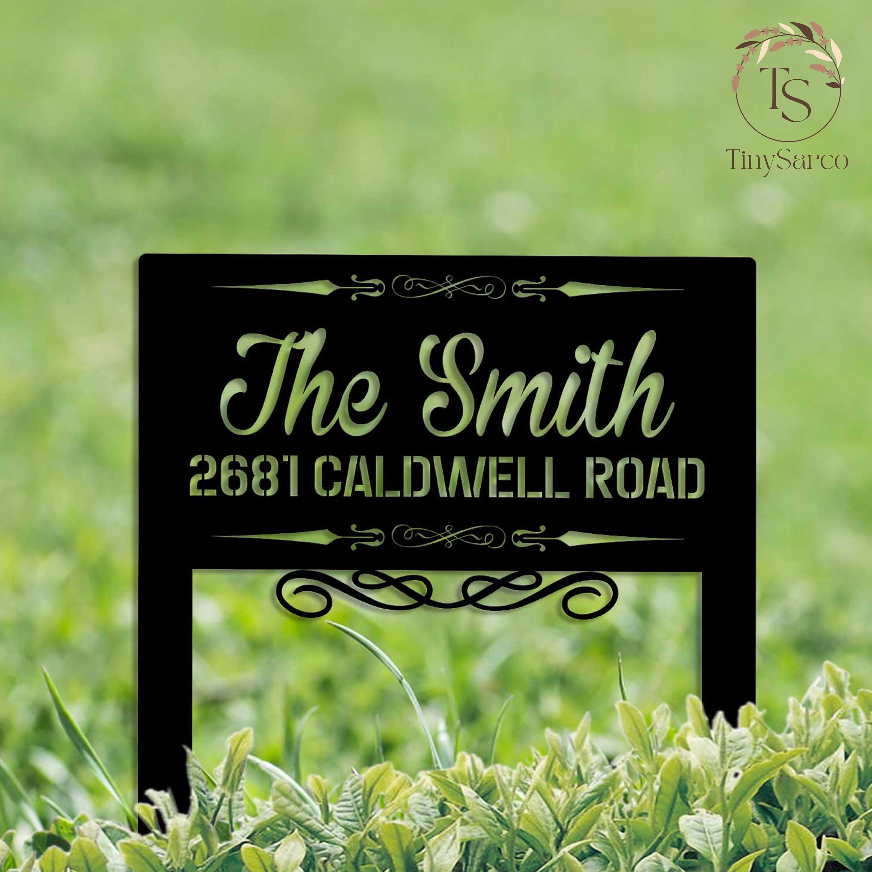 Personalized Metal Address Sign With Stakes, Home Address Sign, Yard ...