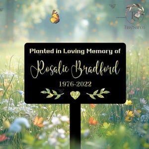 Placa de árvore memorial personalizada com estaca, marcador de jardim de metal personalizado para árvore, marcador de placa de árvore, marcador memorial de metal, presente de decoração de árvore