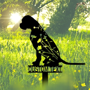 Custom Dog Boxer Memorial Stake, Boxer Dog Loss, Metal Stake, Sympathy Sign, Pet Grave Marker, Remembrance Stake, Outdoor Sign, Boxer Stake