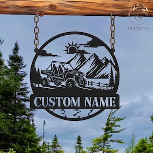 Custom UTV Side by Side Name Sign | Dune Buggy Gifts | Metal RZR Sign | Personalized RZR Wall Art | Utv Gifts, Rzr Gifts, Utv Metal Art, Rzr