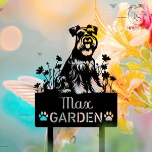 Custom Miniature Schnauzer Dog Metal Memorial Garden Stake Remembrance Stake Decor Sympathy Dog Loss Personalized Pet Grave Marker Name Sign