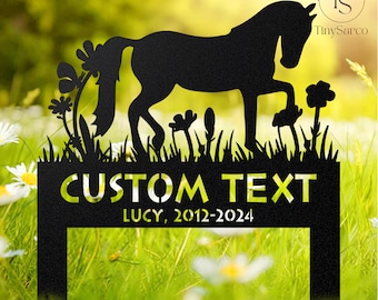 Horse Memorial Stake Sign Personalized, Pet Grave Markers Sign, Horse Sign With Stake, Pet Loss Gift, Sympathy Sign, Remembrance Stake, Gift