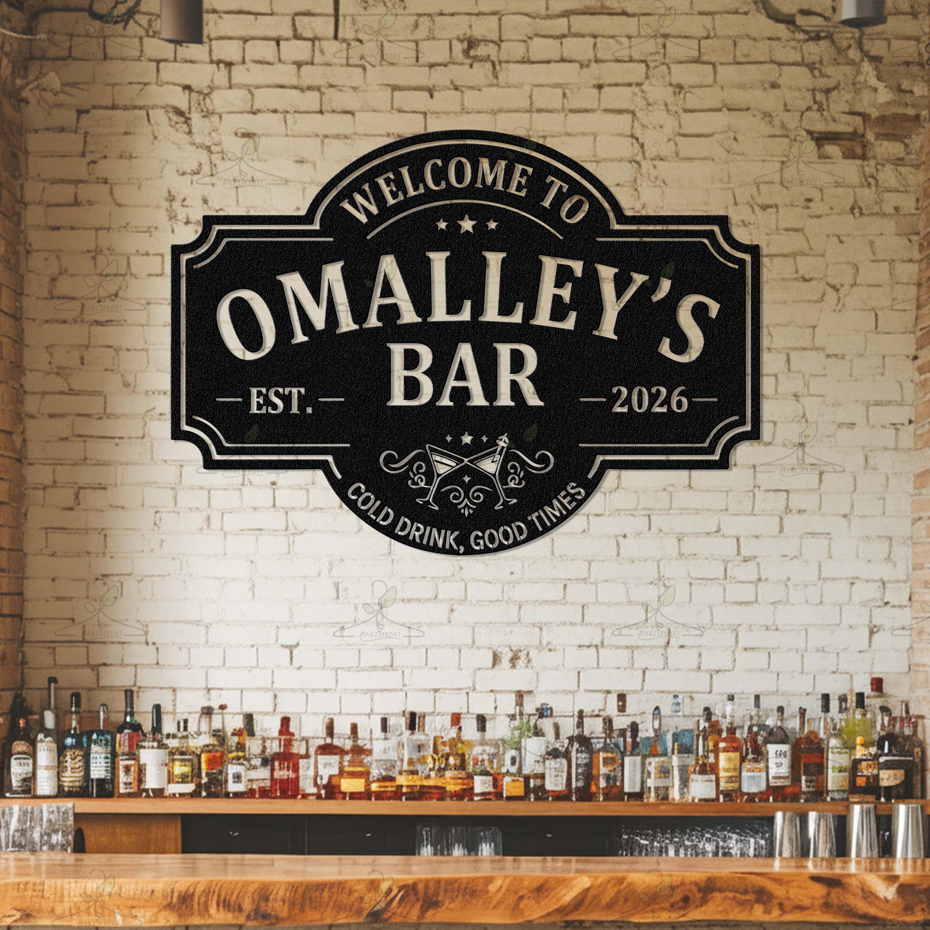 Personalized LED Bar Sign for Man Cave, Custom Home Bar Wall Light ...