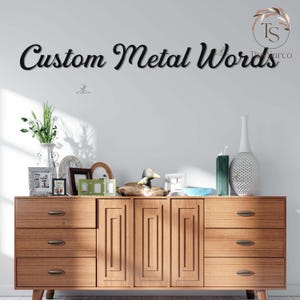 Custom Metal Words, Script 2 | Your Custom Text | Housewarming Gift |Custom Name Script Metal Sign| Decor Home Personalized Metal Wall Decor