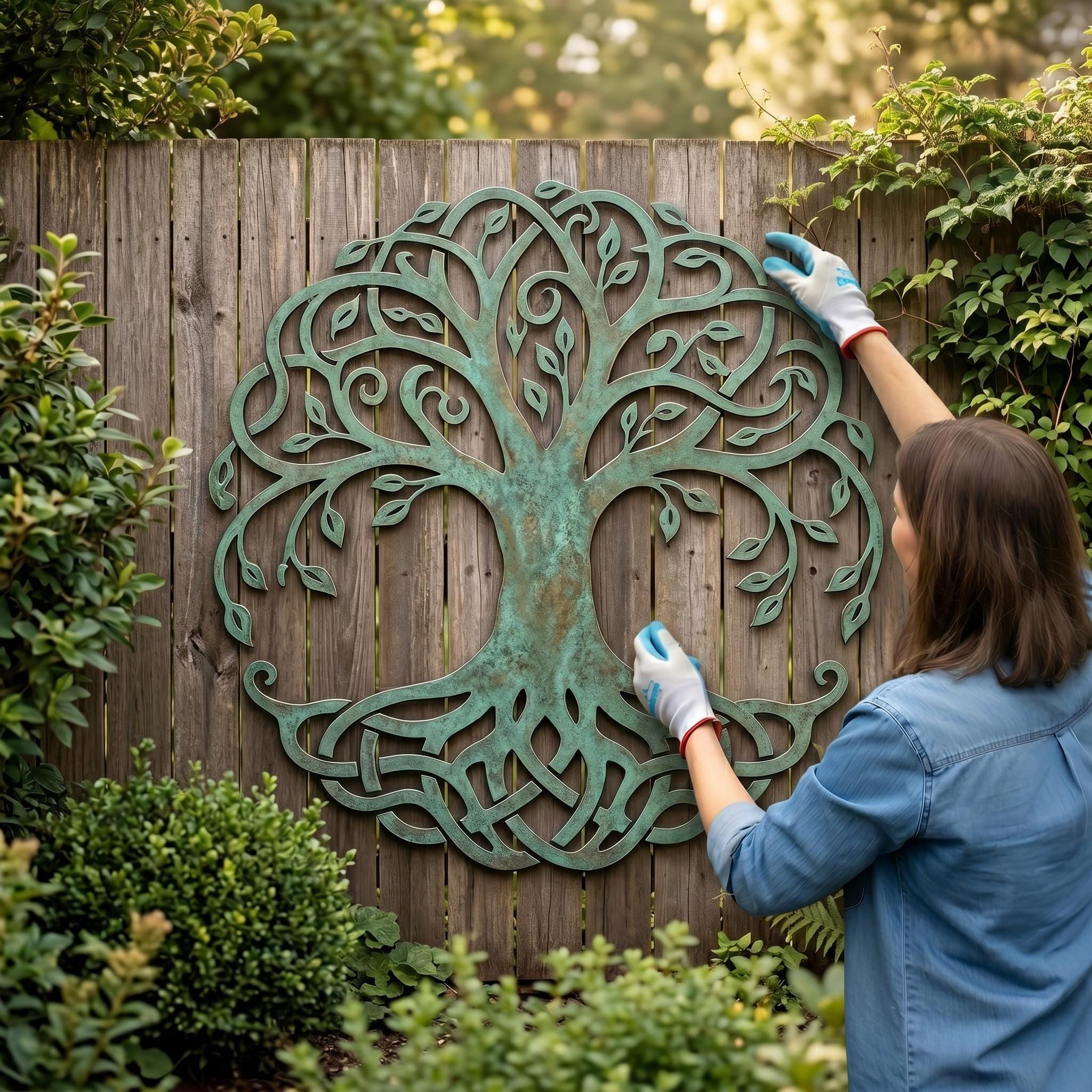 Large Tree of Life Metal Wall Art, Outdoor Garden Decor, Family Tree ...
