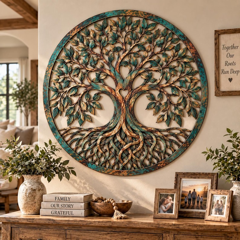 Tree of Life Metal Wall Art, Family Tree Decor, Nature Wall Decor