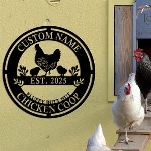 Personalized Hen House Metal Sign Decor, Hen House Metal Sign, Custom Metal Chicken Coop Sign, Farm Chicken house Decor, Chicken Coop Sign