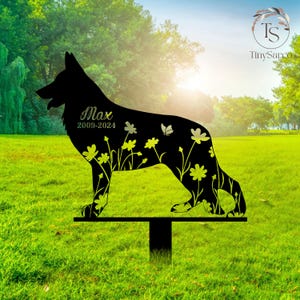 Custom Memorial German Shepherd Metal Stake,German Shepherd Loss,Sympathy Gift,Metal Stake, Pet Grave Markers, German shepherd Lover,Vintage
