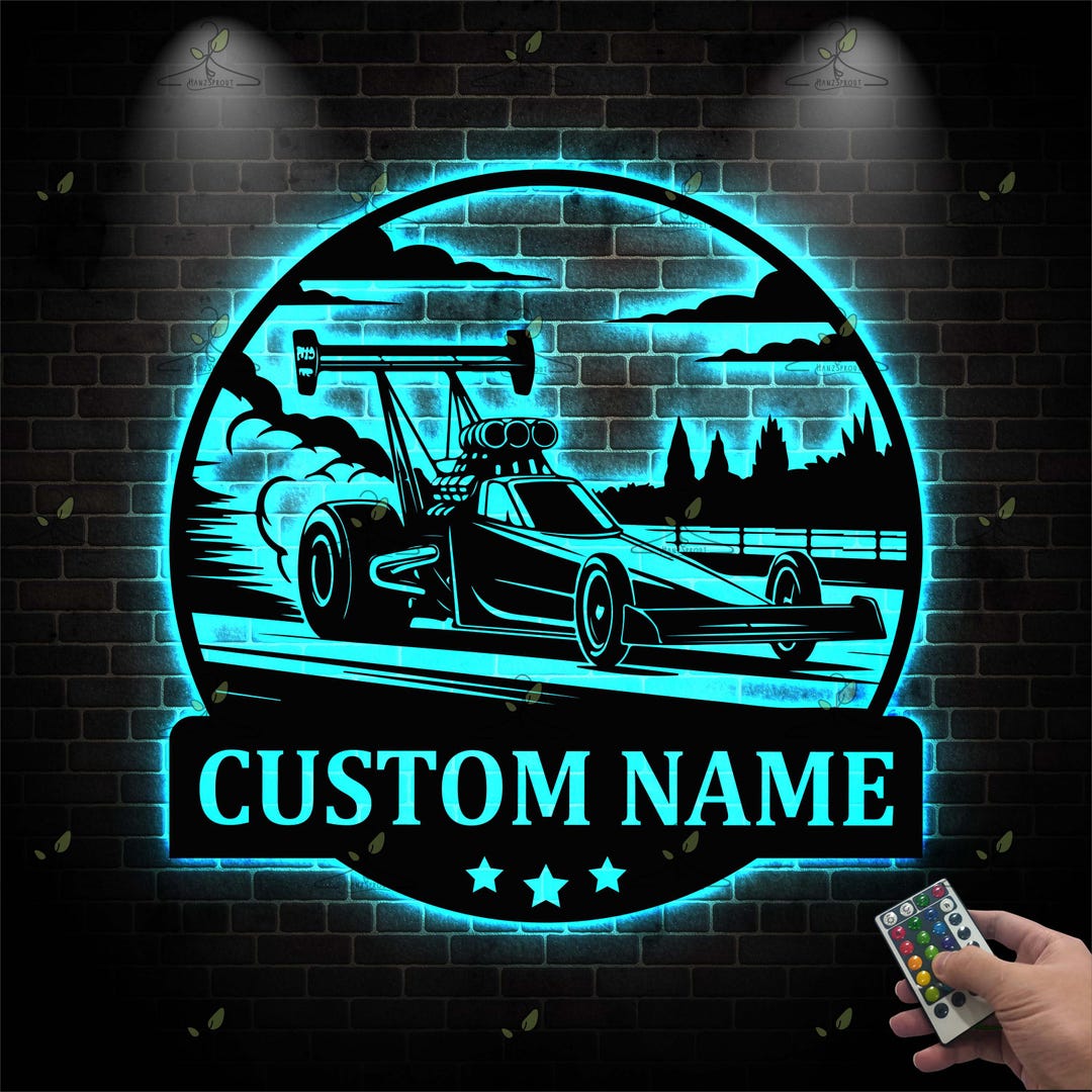 X Ray Racing Led Sign Custom Drag Racing LED Metal Sign, Personalized Garage Light, Race Car ...