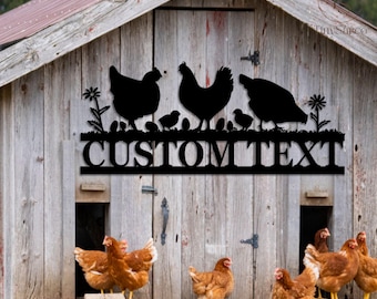 Personalized Chicken Coop Sign, Hen House Sign, Metal Chicken Sign, Custom Chicken Farm Sign,Farm Decor,Farmhouse Decor,Our Little Coop Sign