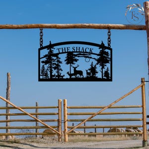 Personalized Metal Farm Entrance Sign, Farm Name Sign, Custom Large Ranch Signs, Gate Ranch Sign with Deer, Farm Decoration, Ranch Gate Sign