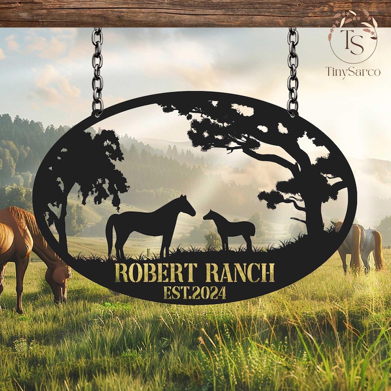 Custom Horse Metal Wall Art Ranch Metal Sign Ranch Decor Outdoor Metal ...