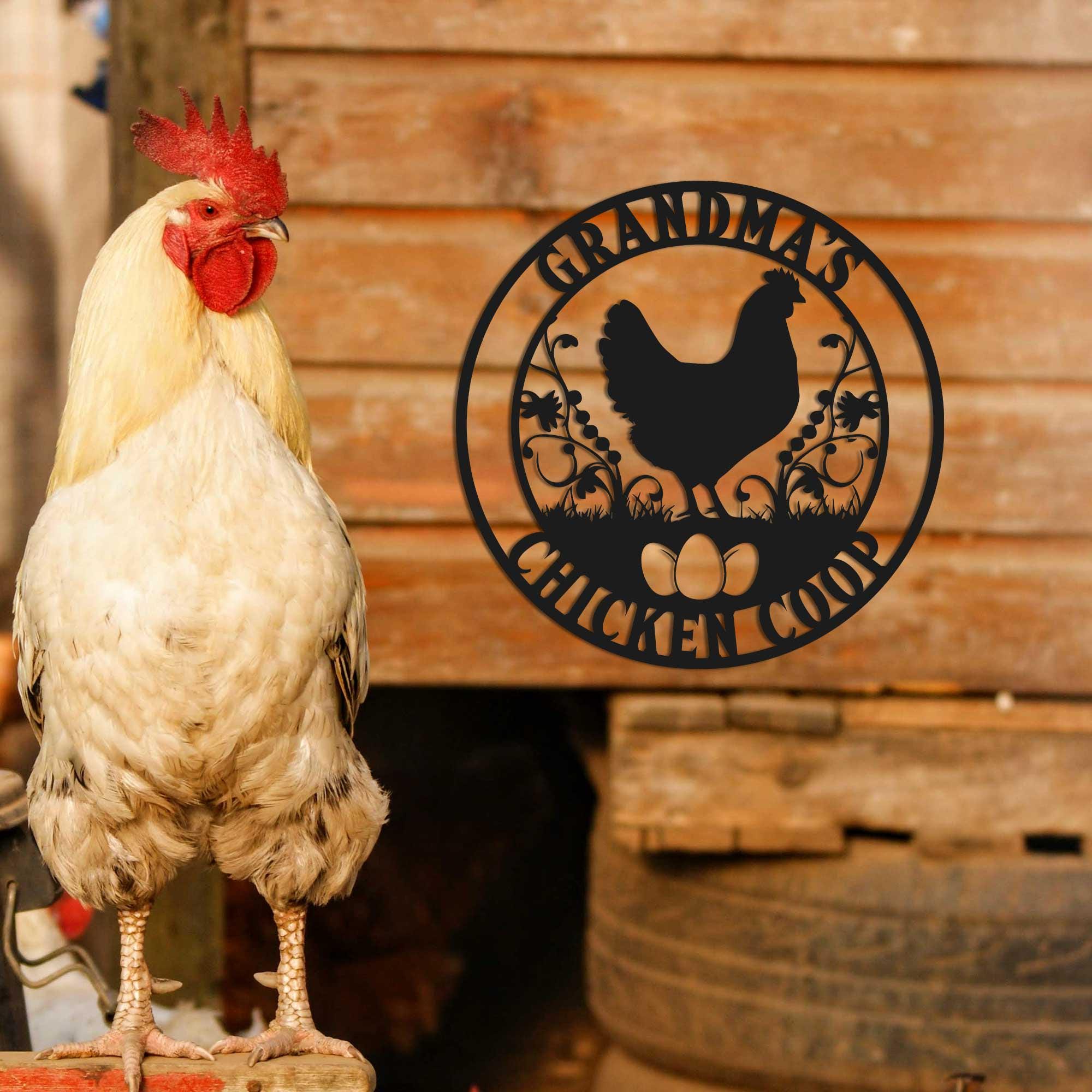 Custom Chicken Coop Sign Wall Art Chicken Farm Sign, Personalized Chicken Metal Sign, Farm house Decor Hen house Sign Farm Decor Barn Decor