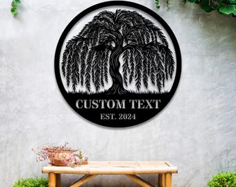 Weeping Willow Tree of life Wall Art, Willow Metal Wall Decor, Custom Willow Metal Sign, 9th Anniversary gift. Willow, Mother's Day Gift