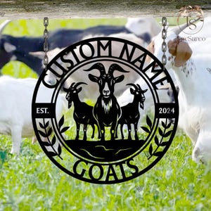 Goat Farm Name Metal Sign Personalized, Custom Goat Ranch Farm Wall Art, Goat Ranch Farm Decor, Metal Barn Sign, Housewarming, Gift For Dad