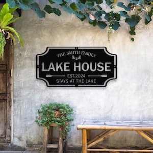 Personalized Lake House Sign, Lake House Welcome Sign, Custom Lake House Metal Sign,Lake House Wall Decor,Lake House Gifts,Housewarming Gift