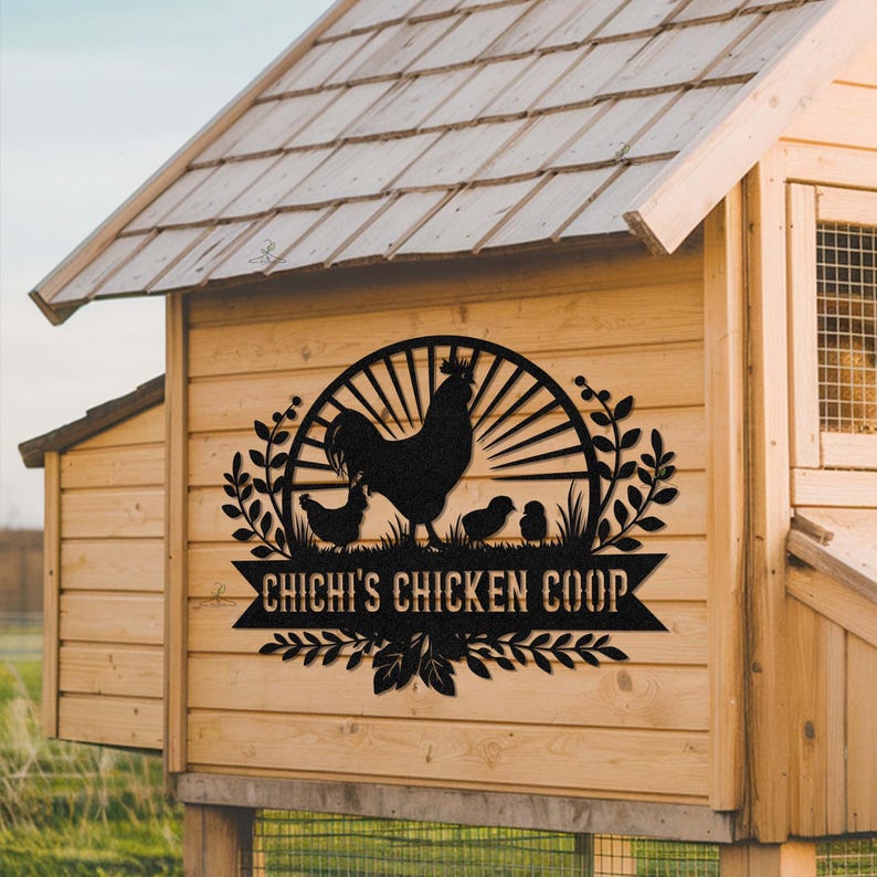Hen Sign Custom Metal Hen House Decor, Personalized Chicken Coop Sign, Farmhouse ...