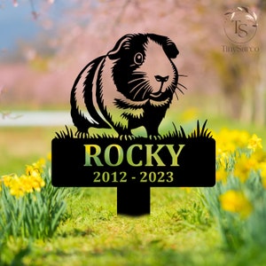 Guinea Pig Memorial Stake Personalized, Guinea Pig Metal Grave Marker,Guinea Pig Loss Sympathy Gift,Custom Hamster Guinea Pig Cemetery Stake