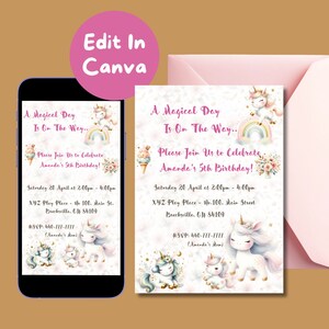 Unicorn Birthday Invitation